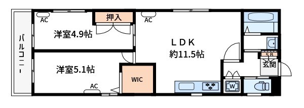 ＦＪグレイス 301号室 間取り