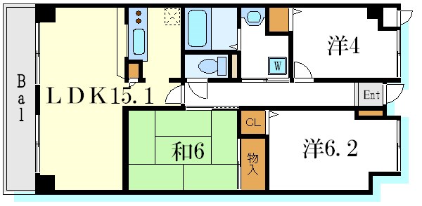 リヴィエール 204号室 間取り