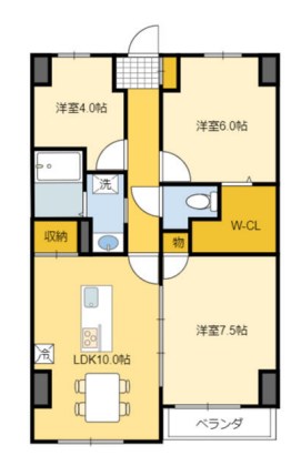 メゾンドゥグランソレイユ 102号室 間取り