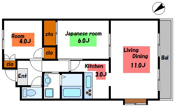 シュロス中之庭 405号室 間取り