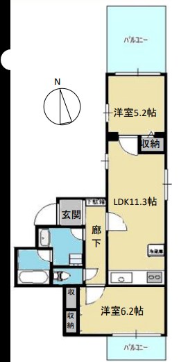コスモプレイス浦安 402号室 間取り
