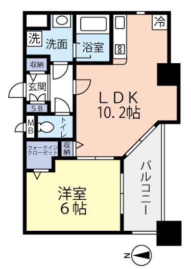 グランヴァン両国Ⅱ 905号室 間取り