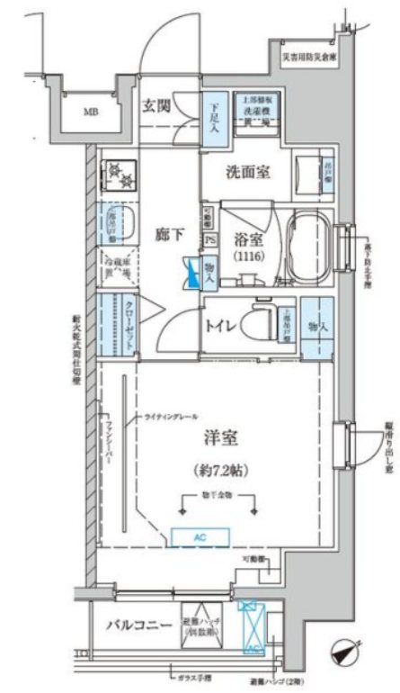 ベルシード門前仲町 702号室 間取り