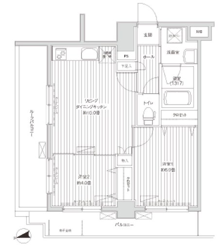 ロイヤルパレス 501号室 間取り