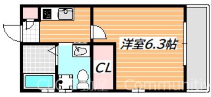 モアナテラス 101号室 間取り