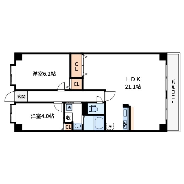 リヴィエール 102号室 間取り