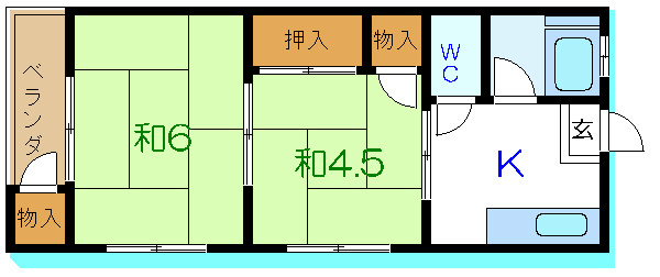 高橋ハイツ 105号室 間取り