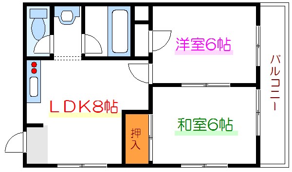 松屋コーポ 505号室 間取り