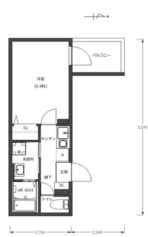 D－STYLE千住大橋 501号室 間取り