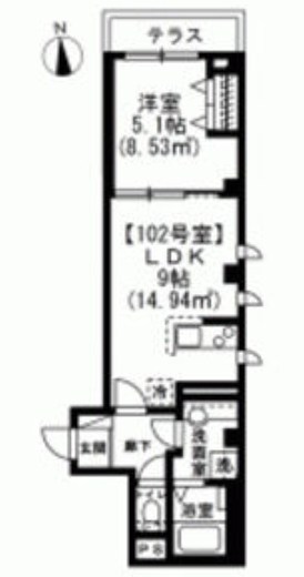 スカイエ西日暮里 102号室 間取り