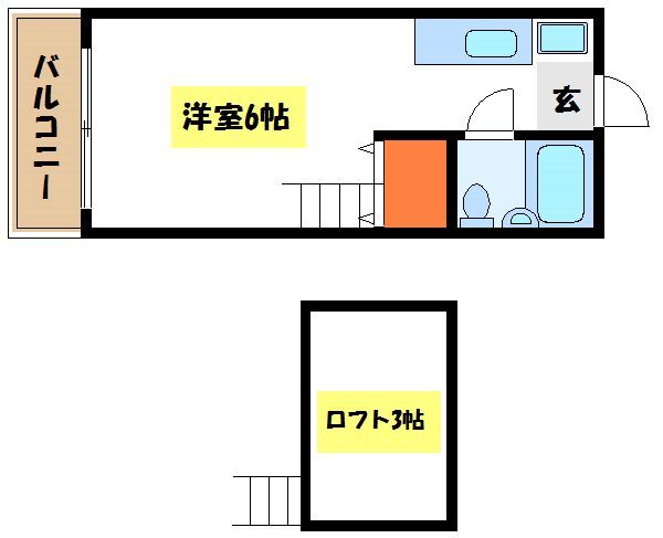 ニューアローズM1 201号室 間取り