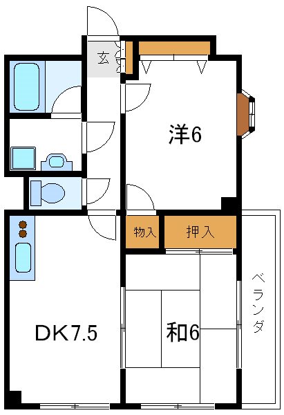 リバーサイド蘭  201号室 間取り