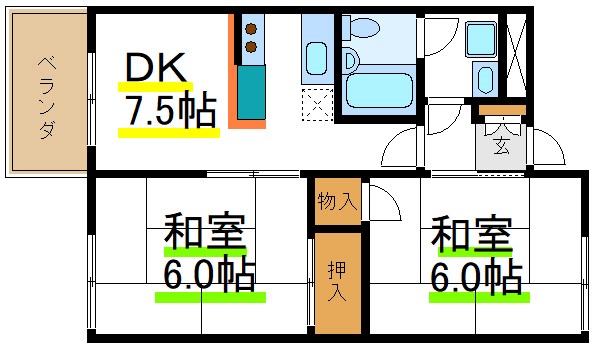 サンフラッツ   間取り