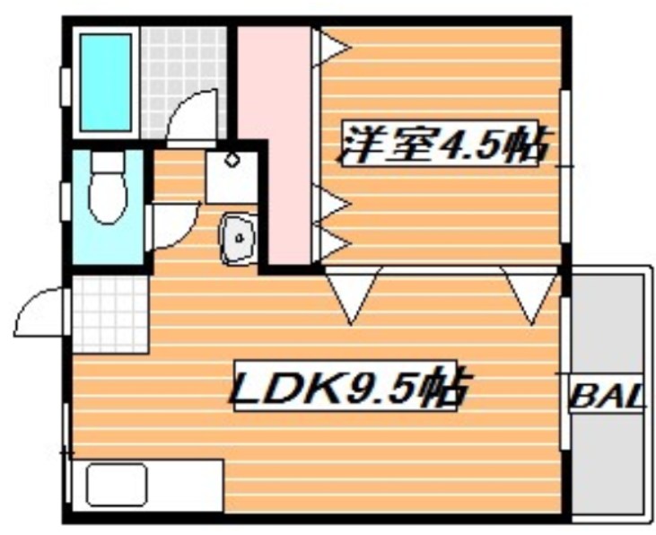 荻野ハイツ 203号室 間取り