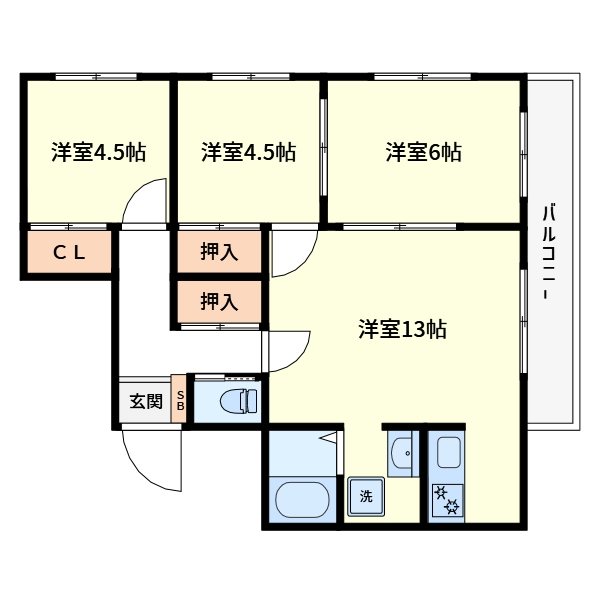 フジマンション第1 504号室 間取り