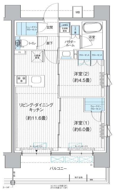 プレミアムフラット江戸川親水公園 間取り