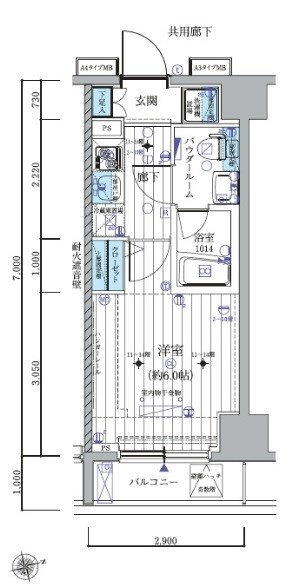 メインステージ北千住Ⅲ 間取り
