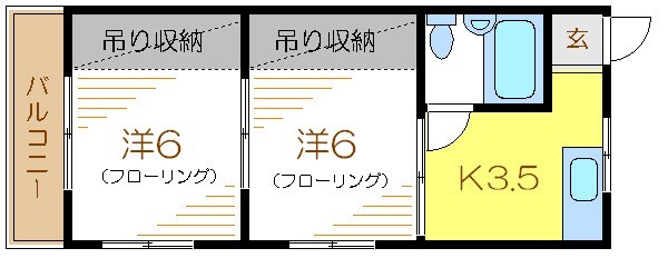第１ウライコーポ 102号室 間取り