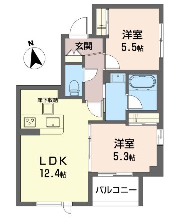 風雅3 101号室 間取り