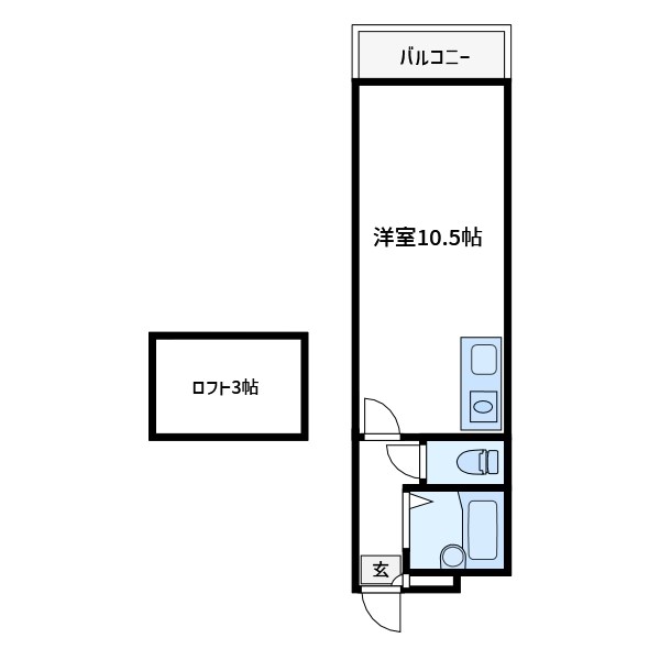 ツインズ立花 205号室 間取り