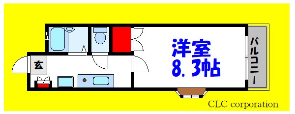 バンボーハイツ３号館 201号室 間取り