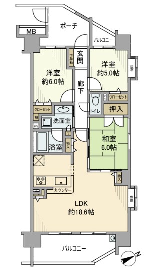 コスモプレイス町屋 204号室 間取り