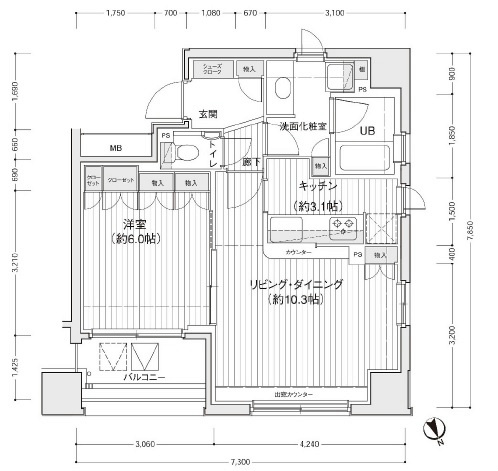 ドゥーエ銀座イーストⅡ 間取り