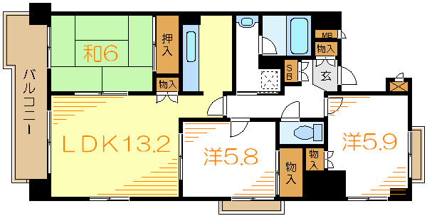 ロイヤルエンブレム 704号室 間取り