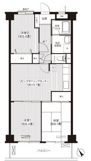 レジデンス雅鷺  502号室 間取り