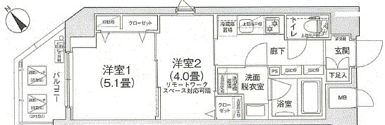 ティモーネ　グランデ町屋  402号室 間取り