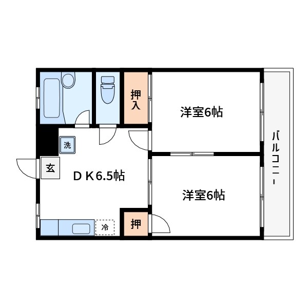 サンライズパレス 303号室 間取り