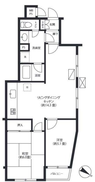 プライムシティ行徳 103号室 間取り