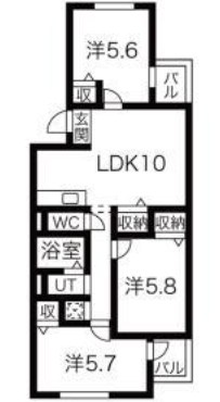 パークグレイスB棟 302号室 間取り