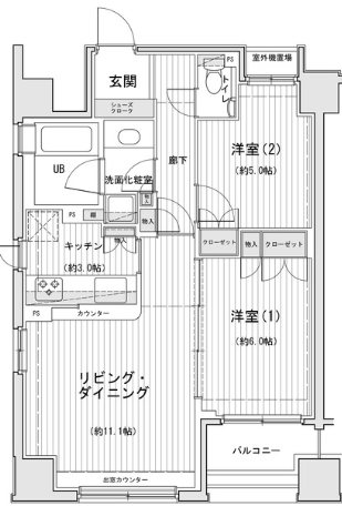 ドゥーエ銀座イーストⅡ 間取り