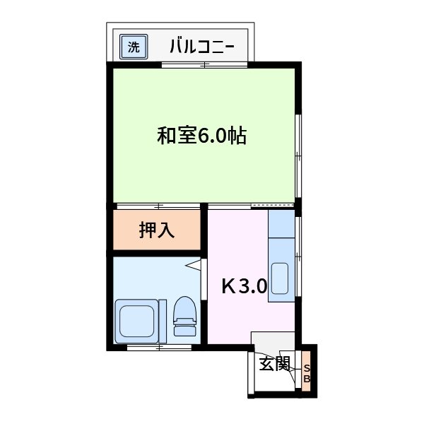 司荘 202号室 間取り