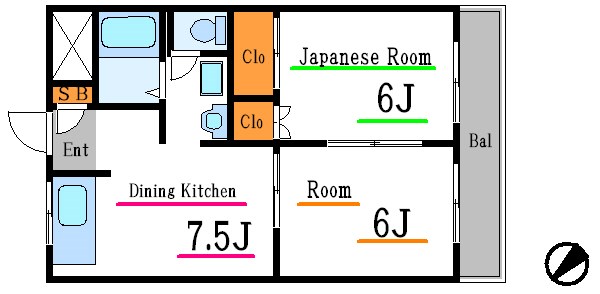 ロイヤルハイツ森 405号室 間取り