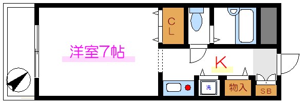 メゾンドール旭 203号室 間取り