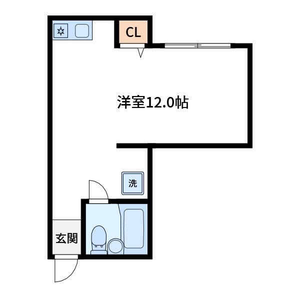 白岩荘 102号室 間取り