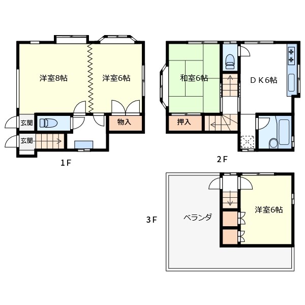 三原貸家 間取り