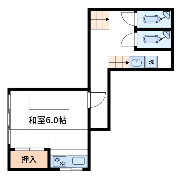 第1福島荘 202号室 間取り