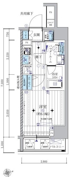 メインステージ北千住Ⅲ 間取り