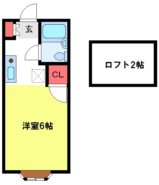 クボハイツ 204号室 間取り