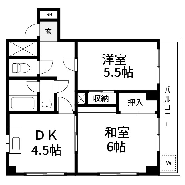 ＷＩＮＧ２１　Ａ棟 間取り