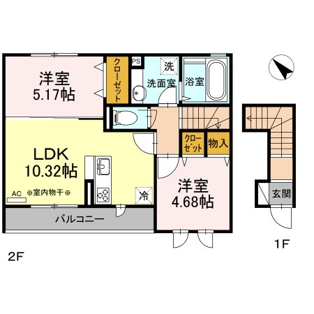 北葛西ハイツⅡ 202号室 間取り