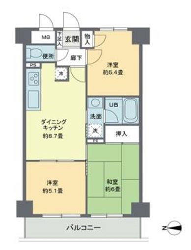 リヴィエルバーグ西大島 間取り