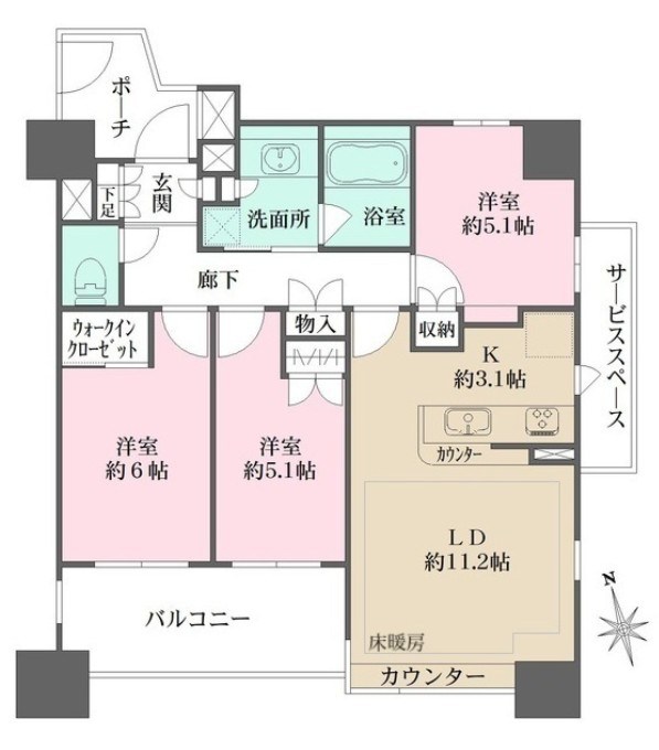 ＢＥＬＩＳＴＡ千住仲町 間取り