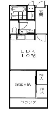 第1荒井プレイス  602号室 間取り