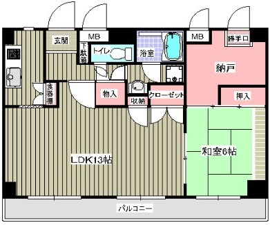 アンダルシア市川 208号室 間取り