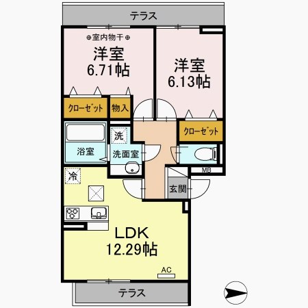Mario　KⅢ　A棟 間取り