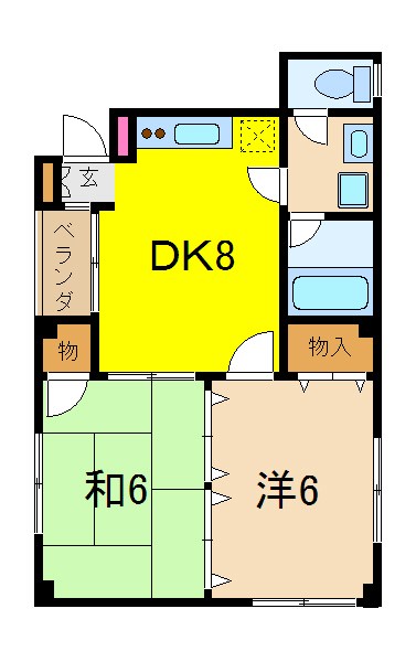 メゾンドール旭 201号室 間取り